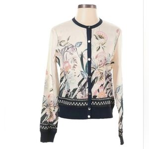 Ted Baker London Floral Cardigan - Cream and Black